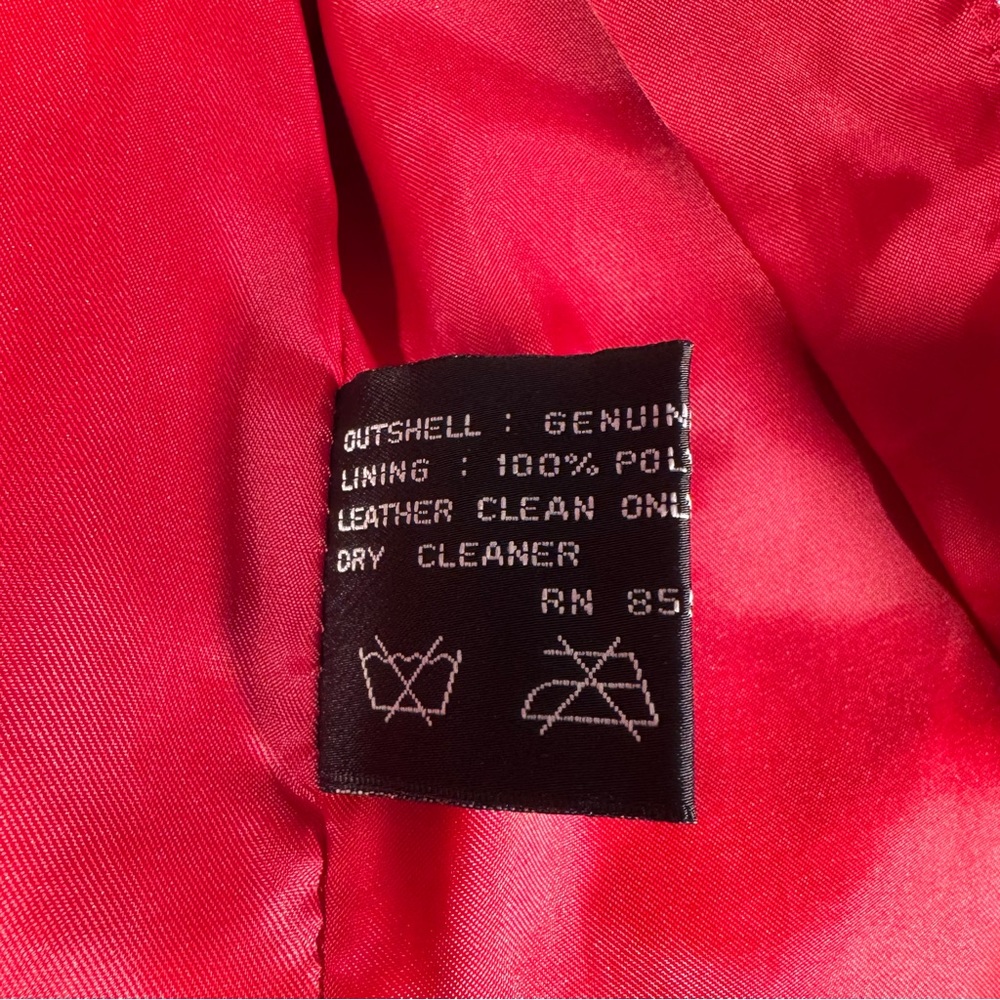 Vintage Red Leather Blazer Jacket - Picture 7 of 8